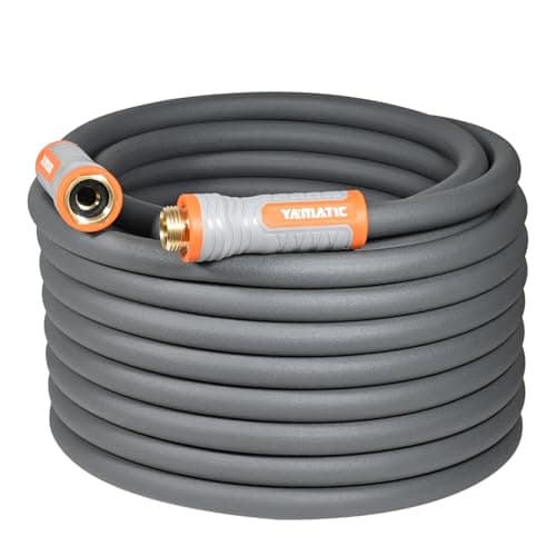 YAMATIC Flexible Garden Hose 5/8" x 50ft, 360° Swivel Handle, Burst 600 PSI