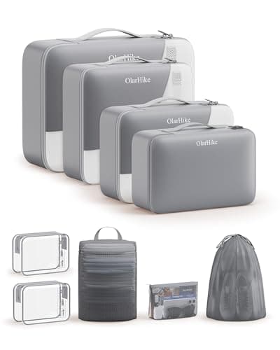 OlarHike 9 Set Packing Cubes for Travel,Gifts for Women Mom,Anti-Tearing Suitcase Organizer,with Over 1000 pcs Mesh Holes,Vacation Essentials & Accessories for Cruise Ship