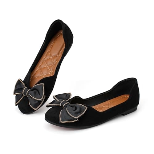 Women's Square Head Flat Shoes Fashion Glittering Rhinestone Bride Wedding Dress Shoes Comfortable Non Slip Slip on Walking Shoes Y-Black size10.5