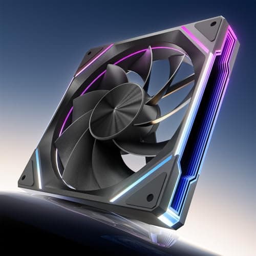 AsiaHorse AMICIPro 140mm ARGB PC Fans,Ultra-Quiet Operation <30dB, 1800 RPM HDB Bearings, 12 LED Lights, Aura SYNC Compatible for Enhanced Cooling and Visuals (Non-Illuminated Blade)
