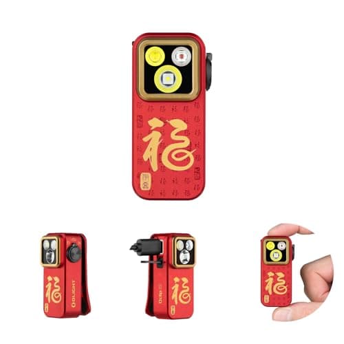 OLIGHT Oclip Pro EDC Flashlight Clip-on Light, Rechargeable 500 Lumens with Three Lighting Solutions Type-C Charging, Magnetic Flash Lights for Signaling, Cycling, Outdoor or Indoor Use(FS Red)