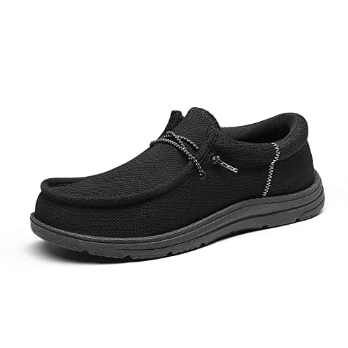 Bruno Marc Men's Arch Support Casual Slip-on Shoes Loafers for Men Non Slip Comfortable Boat Shoes,Size 8.5,Black,SBLS2302M