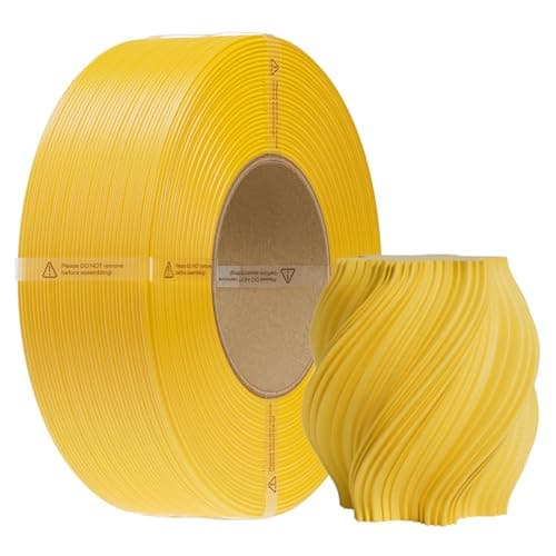 Creality PETG Filament Refill 1.75mm 1KG, No-Spool for Bambu Lab Reusable Spools, 3D Printer Filament High Precision ±0.02mm, Odorless & Moistureproof, Yellow