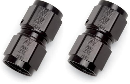 Edelbrock Russell 640003 Black Straight Swivel Coupler, Black, 1 Count (Pack of 2)