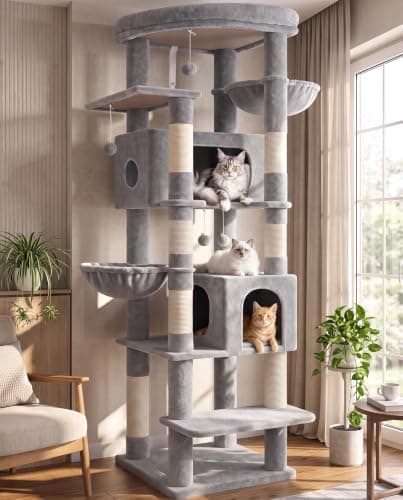 Globlazer 74in Heavy Duty Cat Tree Tower for Indoor Cats Large Adult, S74
