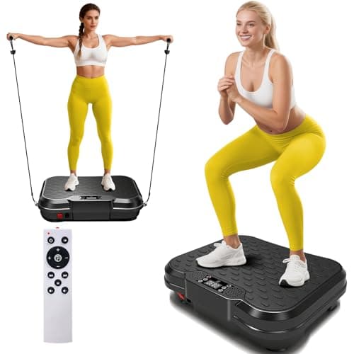 Vibration Plate Exercise Machine, 250 Speeds Home Fitness Vibrating Plate for Lymphatic Drainage, Vibration Plate 400 Lbs Capacity, Vibrating Plates for Weight Loss, Workout Equipment for Women Men