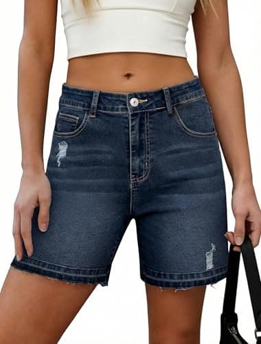 Eddoyee Jean Shorts for Women Classic High Waisted