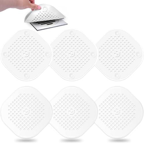 6 Pack Hair Stopper for Shower Drain Shower Drain Hair Catcher, Hair Trap for Bathtub Drain Cover Strainer, TPR Hair Stopper for Bathroom Sink & Tub (White)