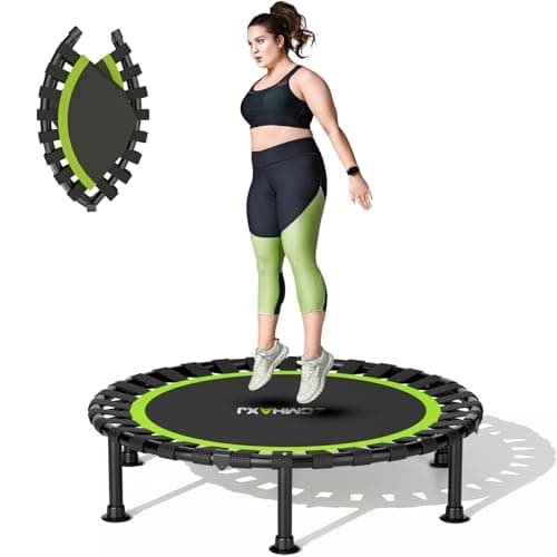 ZCMHAXJ Foldable Mini Trampoline, 36"/40"/48" Rebounder Trampoline for Adults, 440lbs Capacity Indoor Fitness Workout Exercise Equipment