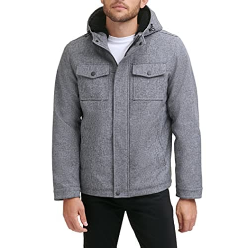 Dockers Men's Arctic Cloth Sherpa Storm Jacket, Heather Grey Soft Shell, 3X-Large Tall