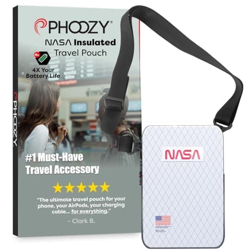 PHOOZY Orion Thermal Phone Pouch with NASA Insulation Technology - Insulated Case for Cold Weather Extends Battery Life 4X - Sauna Protector for Heat and Extreme Conditions - Space White