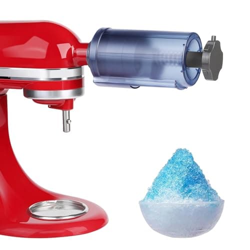 Ice Shaver Attachment for KitchenAid Stand Mixer- Efficient Shaved Ice Maker, High Production Shave Ice Machines Ice Cream Maker, Essential Mixer Parts with 8 Molds - By Aooaid