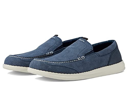 Nunn Bush Brewski Canvas Moccasin Toe Venetian Slip-On Navy Multi 8 M (D)