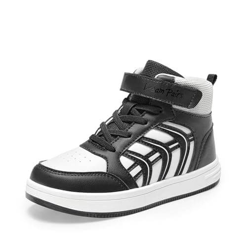 DREAM PAIRS Boys Girls Sneaker High Top Basketball Shoes Kids LilLegends JuniorFly Jumpers Sports Shoes for Athletic School Gym,Size 12 Little Kid,White/Black,SDFS2422K