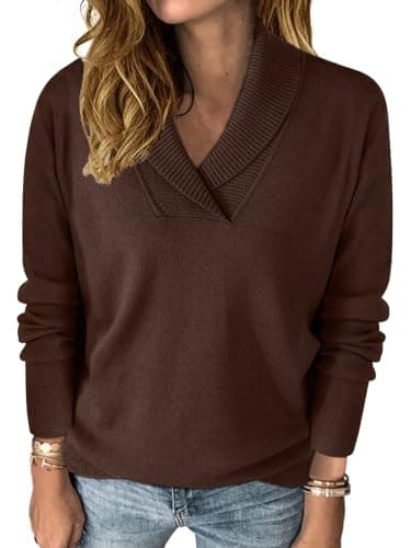 Womens Sweater Fall Long Sleeve Top Business Casual Knit Pullover Outfits