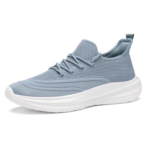 VAMJAM Men's Running Shoes Slip On Walking Shoes Non Slip Lightweight Workout Breathable Gym Sneakers Fashion Mesh Sneakers Blue-C Size 6.5