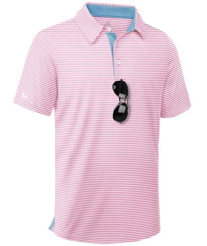 ZITY Boys Golf Polo Shirts Short Sleeve UPF 50+ Striped Shirts for Youth Kids School Uniform Collared T-Shirt