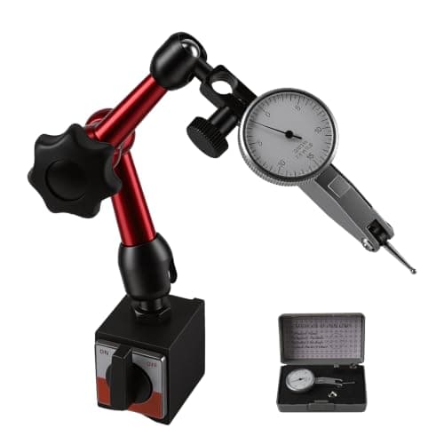 0.03"/0.0005" Dial Indicator Gauge and Magnetic Base Set,Magnetic Dial Indicator with Adjustable Joints for Machine Set-Up and Narrow Area Measurement