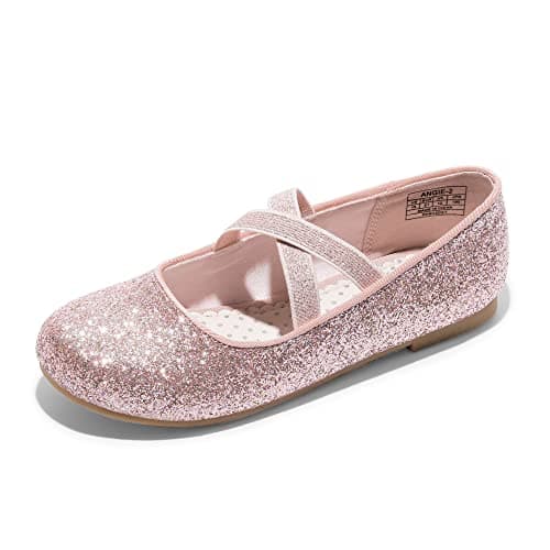 DREAM PAIRS Girls Dress Shoes Mary Jane Ballet Flats,Pink,8 Toddler