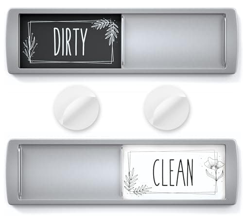 ASSURED SIGNS Stylish Clean Dirty Magnet for Dishwasher 7 x 2 Inch - Non-Scratch Dishwasher Magnet Clean Dirty Sign for Kitchen with Sliding Indicator - Promotes Family Routines and Organization