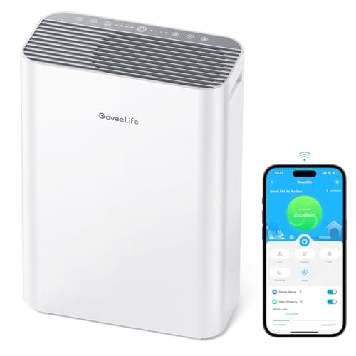 GoveeLife Smart Air Purifiers for Home Large Room, Air Purifiers for Pets with PM2.5 Sensor, Washable Pre-Filter for Pet Hair Lint, 24dB Large Air Purifier with App Control, Pet Lock