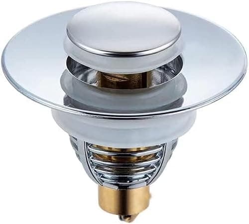 Fits Any 1.06” to 1.61” Wide tub Drain Stainless Steel Sink Cover, pop-up Universal Odor Resistant Sink Drain with Silicone Gasket Shower Cap 27-41mm/1.06-1.61inch