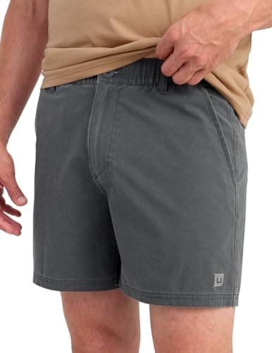 HUK Mens Next Level Camp Shorts 6" Performance Fishing Shorts, Lightweight, Quick-Dry, Elastic Waistband, Volcanic Ash, 3X-Large