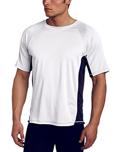 Kanu Surf Men’s Swim Shirt with Short Sleeves – UPF 50+ Rash Guard for Men with Quick-Dry Fabric (Large)