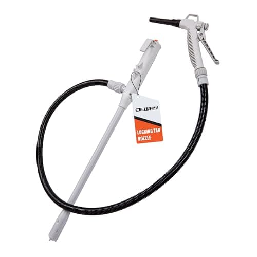 Deway Stick Fuel Pump, Trigger Nozzle, Hook Hang, 51in Hose, 3.2 GPM, 4AA