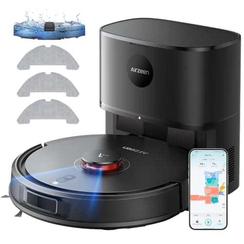 Robot Vacuum and Mop, Self-Emptying Robot Vacuum Cleaner with 8000Pa Suction, Laser Navigator with Smart Mapping Robotic Vacuums, 150Mins Runtime,Schedule,App Alexa Control for Carpet/Pet Hair,Q10 pro