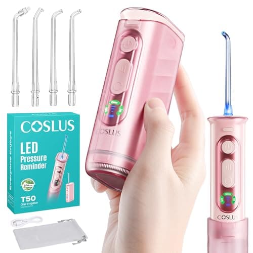 COSLUS T50 Portable Water Dental Flosser for Travel with Screen Display
