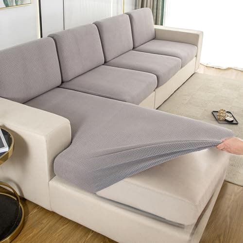 UWWGKK Stretch Couch Cover for Sectional Sofa - Multiple Patterns & Colors,Sofa Cover Design for L-Shaped Couches (1 Pcs)