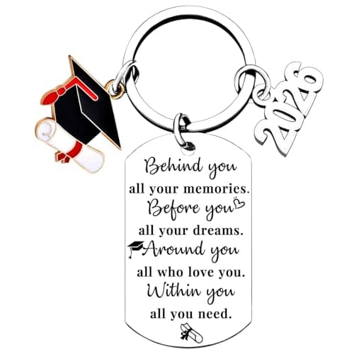 2026 Graduation Keychain Gift for Her Him Class of 2026 Best Graduate Keychain Seniors Masters Nurses College Highschool Grad Presents (Silver)