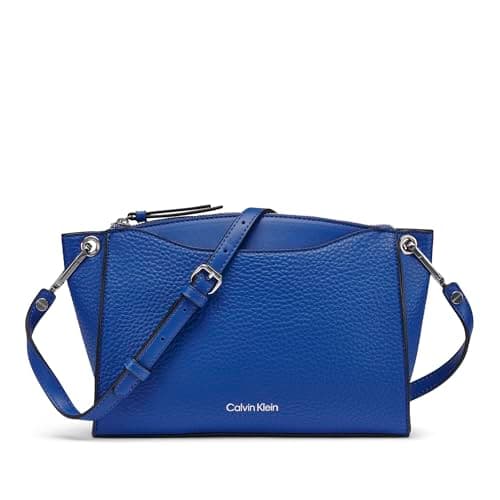 Calvin Klein Women's Garnet Top Zip Crossbody Handbag, Blue, OS