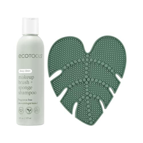 EcoTools Brush Cleaner Mat + Deep Clean Shampoo Bundle, 2 Piece Set