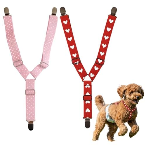 ZHLKHIOP 2-Pack Dog Suspenders, Diaper Suspenders, Adjustable Straps for Dog Diapers, Secure Fit for Dogs.Comfortable and Durable Design
