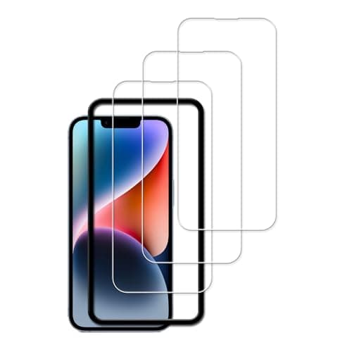 HKKAIS Easy Alignment Frame Designed For iPhone17e / iPhone16e / iPhone14 / iPhone13 / iPhone 13 Pro Tempered Glass Screen Protector Film 3-Pack