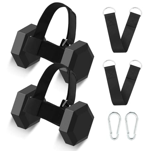 Olnverath Dumbbell Foot Attachment for Leg Workout, Tibialis Trainer, Extension Monkey Foot Dumbbell Attachment Straps for Fitness Training, Leg Extensions, Hamstring Curls(Black)