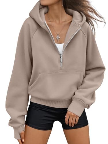 AUTOMET Womens Hoodies Half Zip Up Casual Comfort Fall Clothes 2026