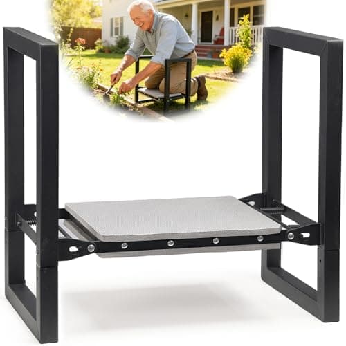 DIOVPLX Garden Kneeler and Seat Heavy Duty - 12.7" Wide Garden Kneeling Bench Stool with Handles, Folding Knee Seat Chair Gardening Gifts for Seniors Women Men Gardeners Pain-Free Weeding Planting