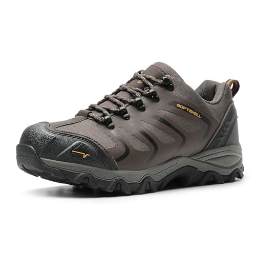 NORTIV 8 Men's Low Top Waterproof Hiking Shoes Trekking Trails Outdoor Work Shoes,Size 8.5,Brown/Black/Tan,160448_Low