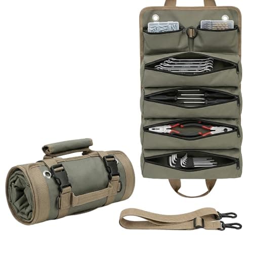 Yobobo Roll Up Tool Bag, 6-Pocket Tool Organizer for Garage & Workshop