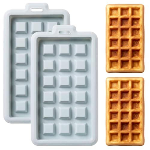 2pcs Waffle Silicone Molds, Rectangle-shapes, 4.65 x 2.76 inches