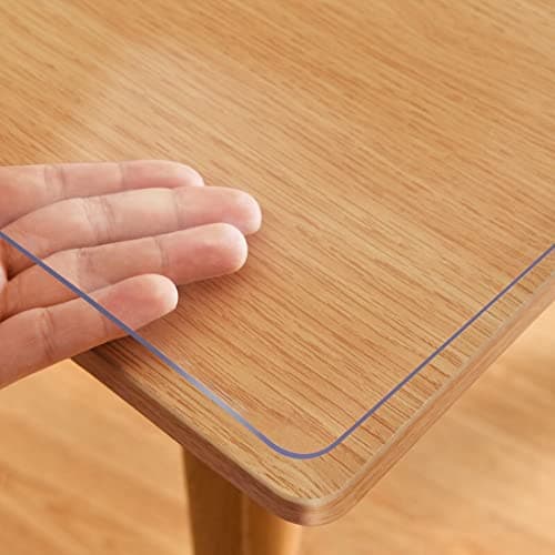 VeeCano 12X48 Inch New Clear Dining Table Cover Protector PVC Plastic Desk Protector Heavy Duty Furniture Cooktop Protective Wooden Desk Top Coffee Desk Cloth Tabletop Runner Desktop Protector Mat