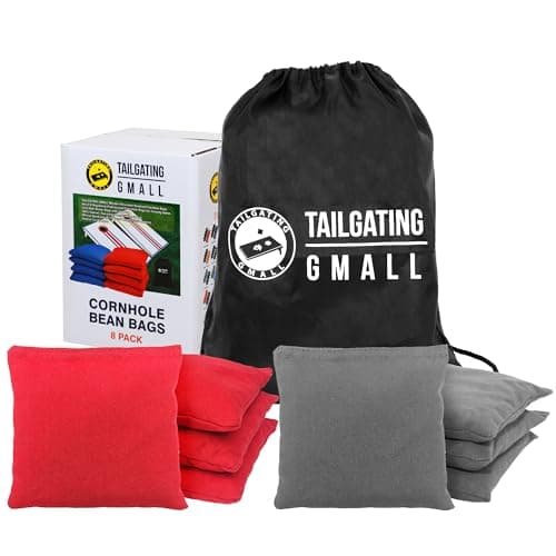 Tailgating Gmall Cornhole Bags Set of 8 Regulation Professional Corn Hole Bean Bags Weather Resistant for Tossing Adults Yard Game (8, Red&Grey)