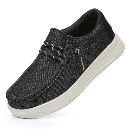 Blikcon Kids Boys Slip-On Loafers Casual Lightweight Breathable Walking Shoes (Toddler/Little Kid/Big Kid) Black