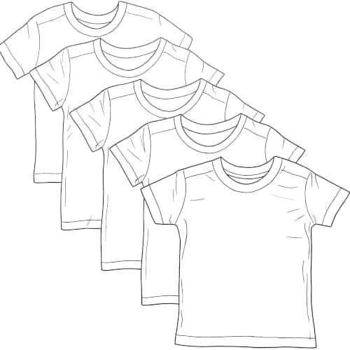 HonestBaby 5-Pack Short Sleeve T-Shirts for Baby, Toddler, Little Kid, Boy, Girl, Unisex, Bright White, 6-9 Months