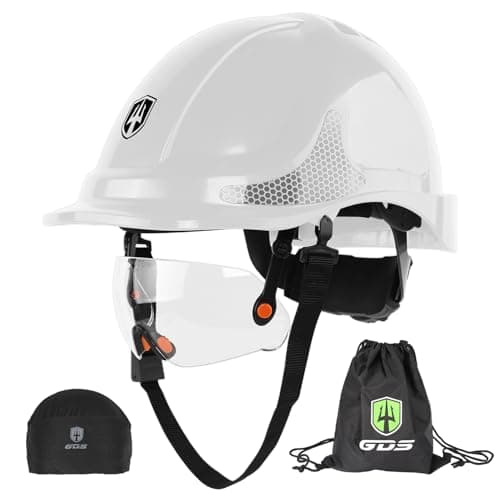 GREEN DEVIL 2910VR Cap-Style Hard Hat Vented ABS Safety Helmet with Built in Visor Lightweight Adjustable Construction Hard Hats for Men and Women 6 Pt.Suspension Work Hardhat