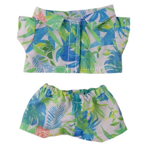 niannyyhouse 10cm-15cm Plush Doll Clothes Shirt Pants Swimsuit Set Compatible with 17cm Labubu Doll (Green)