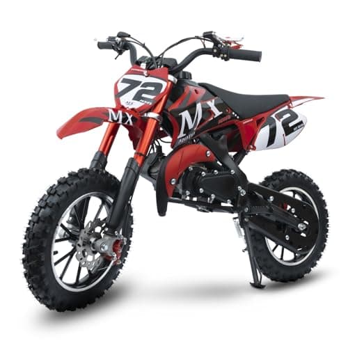 Kids Dirt Bike 50cc 2-Stroke Gas Dirt Bike for Kids 8-14 Boys Teens Red